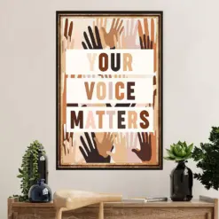 Teacher Classroom Poster | Different Colors - Your Voice Matters | Wall Art Back To School Gift For Teacher