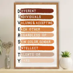 Teacher Classroom Poster Diversity | Student Wall Art Back To School Gift For Teacher