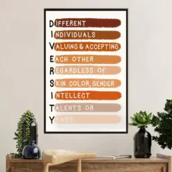 Teacher Classroom Poster | Diversity | Wall Art Back To School Gift For Teacher