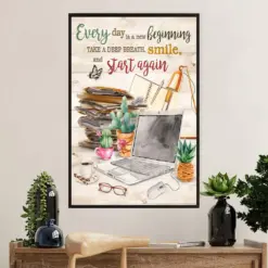 Teacher Classroom Poster | Everyday Is A New Beginning | Wall Art Back To School Gift For Teacher