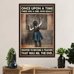 Teacher Classroom Poster | Girl Wanted To Become A Teacher | Wall Art Back To School Gift For Teacher