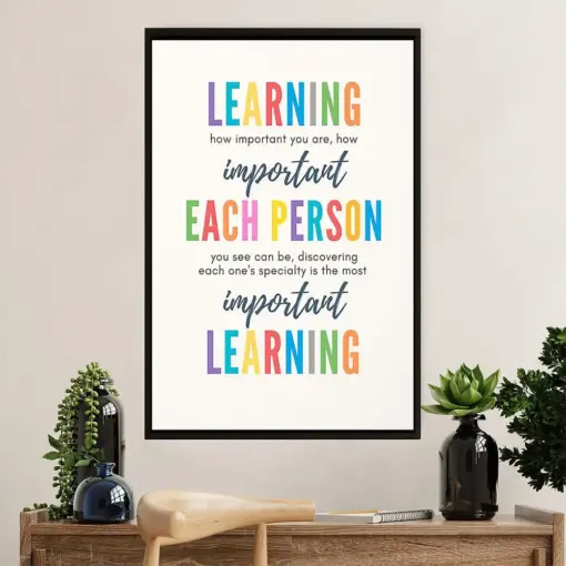 Teacher Classroom Poster | Learning How Important You Are | Wall Art Back To School Gift For Teacher
