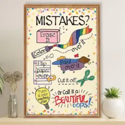 Teacher Classroom Poster Mistakes - Erase It | Student Wall Art Back To School Gift For Teacher