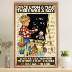 Teacher Classroom Poster Once Upon A Time There Was A Boy | Student Wall Art Back To School Gift For Teacher