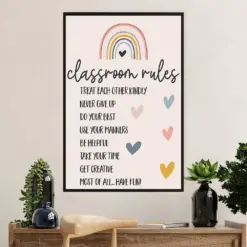 Teacher Classroom Poster | Student Classroom Rules | Wall Art Back To School Gift For Teacher