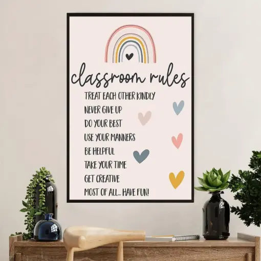 Teacher Classroom Poster | Student Classroom Rules | Wall Art Back To School Gift For Teacher