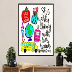 Teacher Classroom Poster | Teach Love Inspire | Wall Art Back To School Gift For Teacher