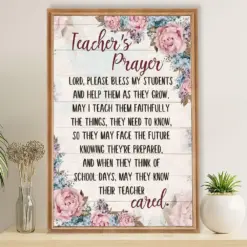 Teacher Classroom Poster Teacher'S Prayer | Student Wall Art Back To School Gift For Teacher