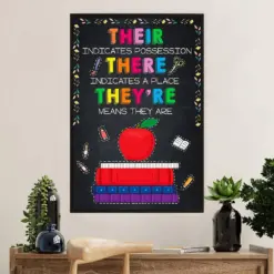 Teacher Classroom Poster | Their Indicates Possession | Wall Art Back To School Gift For Teacher