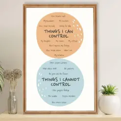 Teacher Classroom Poster Things I Can Control & Cannot Control | Student Wall Art Back To School Gift For Teacher