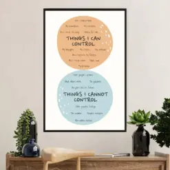 Teacher Classroom Poster | Things I Can Control & Cannot Control | Wall Art Back To School Gift For Teacher