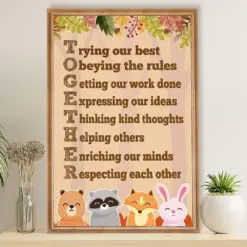 Teacher Classroom Poster Together | Student Wall Art Back To School Gift For Teacher