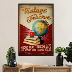 Teacher Classroom Poster | Vintage Teacher | Wall Art Back To School Gift For Teacher