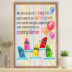 Teacher Classroom Poster We Are A Box Of Crayons | Student Wall Art Back To School Gift For Teacher