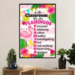 Teacher Classroom Poster | We Are Flamingos | Wall Art Back To School Gift For Teacher