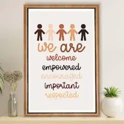 Teacher Classroom Poster We Are Welcome, Empowered, Encouraged, Important, Respected | Student Wall Art Back To School Gift For Teacher