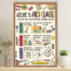 Teacher Classroom Poster Welcome To Art Class | Student Wall Art Back To School Gift For Teacher