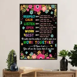 Teacher Classroom Poster | Work Together | Wall Art Back To School Gift For Teacher