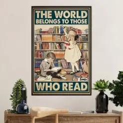 Teacher Classroom Poster | World Belongs To Those Who Read | Wall Art Back To School Gift For Teacher