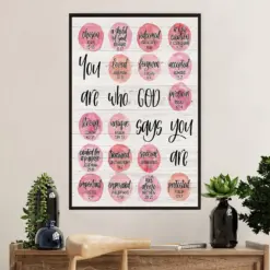 Teacher Classroom Poster | You Are Who God Says You Are | Wall Art Back To School Gift For Teacher