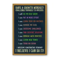 Teacher Poster & Canvas, Have A Growth Mindset - Student Welcome Learning Motivational - Classroom Educational Wall Art, Home Decor