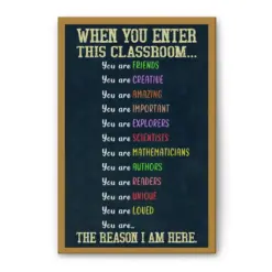 Teacher Poster & Canvas, When You Enter This Classroom Door Educational Rules Wall Art, Home Decor