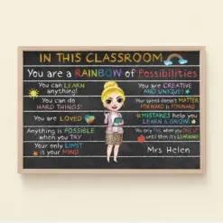 Teacher You Are A Rainbow Of Possibilities - Personalized Canvas Print - Poster & Canvas