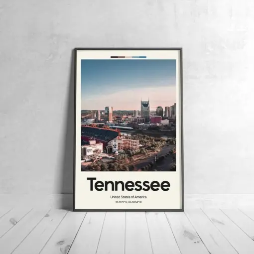 Tennessee Poster - Oil Painting Technique | United States Wall Art | & Printed Travel Prints | Animalistic Home Decor