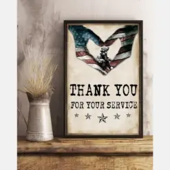 Thank Women Veterans Poster Vintage Room Home Decor Wall Art Gifts Idea