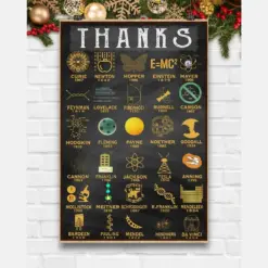 Thanks Science Newton Curie Einstein Canvas Prints Vintage Wall Art Gifts Vintage Home Wall Decor Canvas