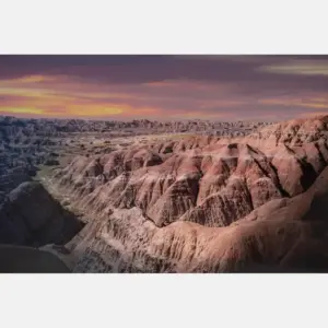 The Badlands National Park – Historic Site – Panoramic View – Landmark Vista Wall Art – Canvas Print