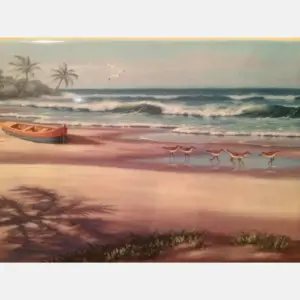 The Beach Ceramic Wall Art Tile I By Glossy Finish With Or Without A Frame