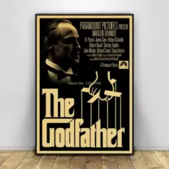 The Godfather Poster Movie Vintage Poster Wall Painting Home Decor Retro Poster Prints Wall Art Home Room Decor Canvas Painting Framed