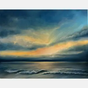 The Light Original Artwork Ocean Art Beach Seascape Water Painting On Stretched Canvas Oil Art Sky Artwork Wall Decor Light