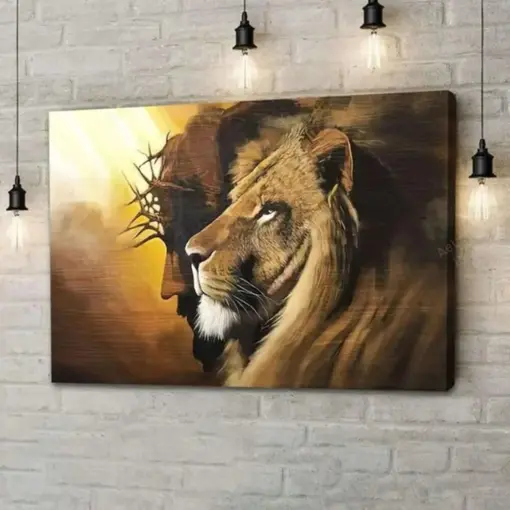 The Lion Of Judah Jesus - The Lion Poster - Lion Of Jesus Wrapped Canvas Gift Idea