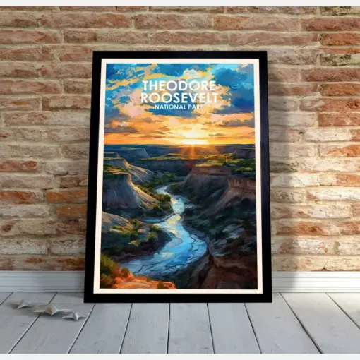 Theodore Roosevelt National Park Poster Theodore Roosevelt Poster Watercolor Poster Abstract Art Travel Posters Travel Gifts Wall Art