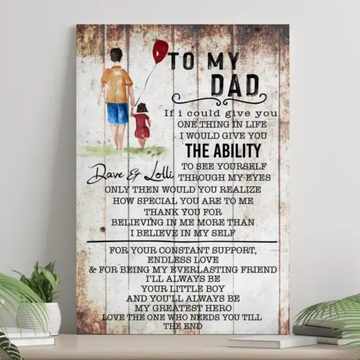 To My Dad Love From Daughter Personalized Father's Day Poster, Canvas