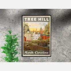 Tree Hill Retro Vintage Travel Poster Inspired By One Tree Hill