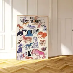 Trendy Dog Wall Art Poster Boho Aesthetic Print The New Yorker Magazine Dog Vintage Poster Gift For Dog Lover Trendy College Apartment Decor