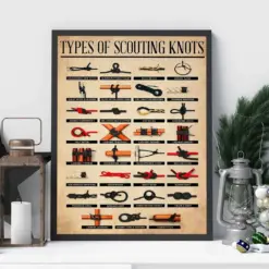 Type Of Scouting Knots Knowledge Poster Life Skills Poster Retro Scouting Knots Poster Vintage Wall Skills Wall Decor