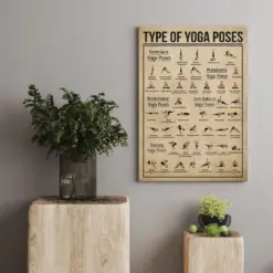 Type Of Yoga Poses Print Chakra Knowledge Poster Yoga Vintage Wall Art Yoga Room Decor Meditation Yoga Christmas Gift For Her