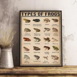 Types Of Frogs Poster Frog Knowledge Print Frog Wall Art Frogs Of The World Frog Home Decor Frog Decorations Frog Lovers Wall Art