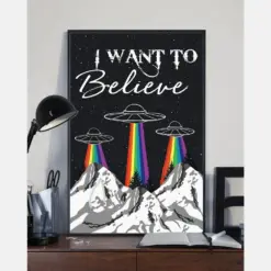 Ufo Alien I Want To Believe Poster Vintage Room Home Decor Wall Art Gifts Idea