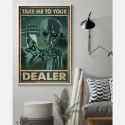 Ufo Alien Take Me To Your Dealer Canvas Prints Vintage Wall Art Gifts Vintage Home Wall Decor Canvas