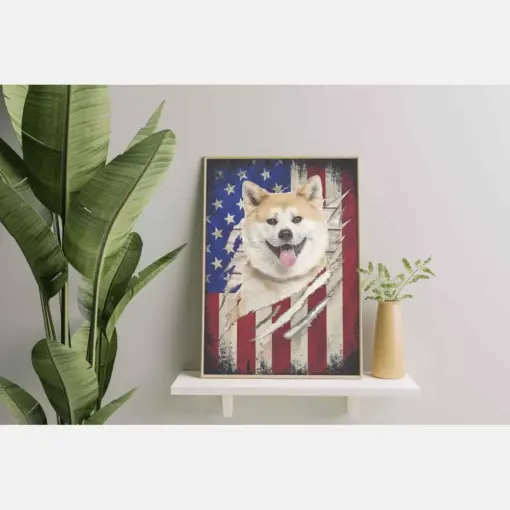 Unique Akita Dog American Flag For Birthday Xmas Independence Day Akita Dog American Flag