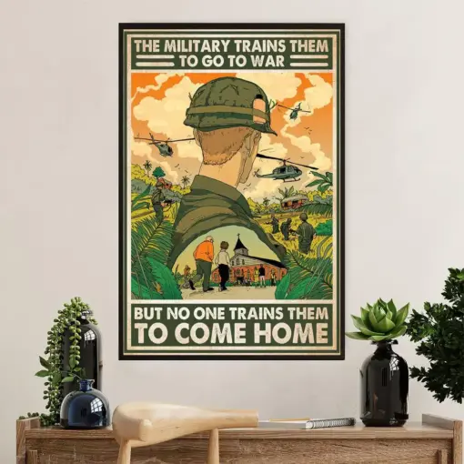 Us Army Military Canvas Wall Art | Come Home | American Independence Day Gift For Soldiers