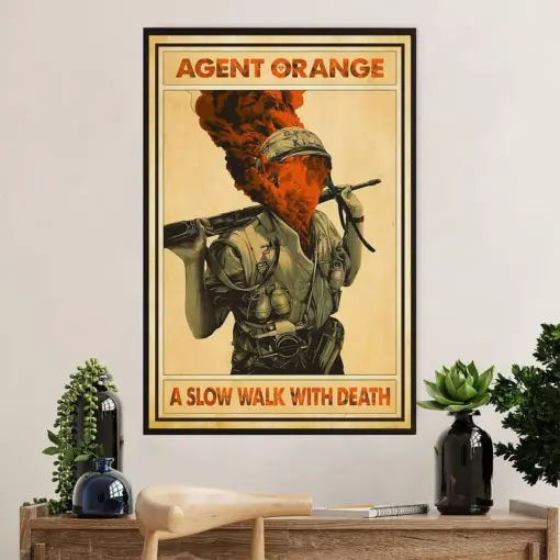 Us Army Military Poster Wall Art | Agent Orange | American Independence Day Gift For Soldiers