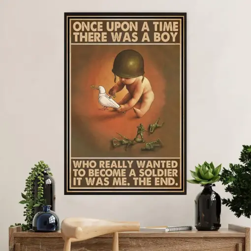 Us Army Military Poster Wall Art | Boy Become Soldier | American Independence Day Gift For Soldiers
