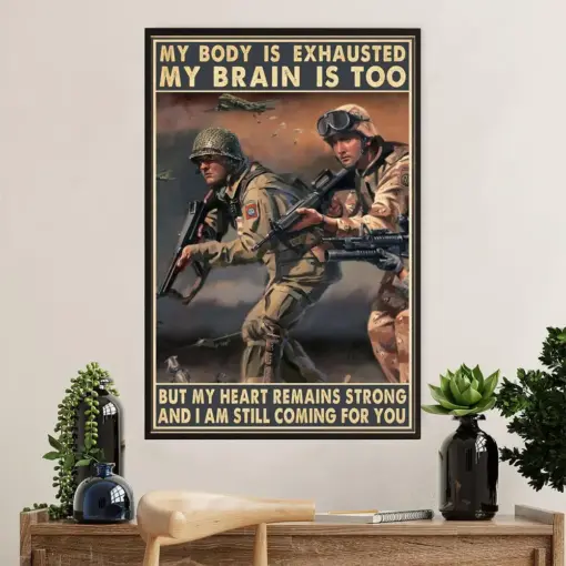 Us Army Military Poster Wall Art | Brothers Coming For You | American Independence Day Gift For Soldiers