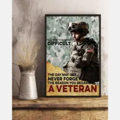 Veteran Canvas Prints No Matter How Difficult Vintage Wall Art Gifts Vintage Home Wall Decor Canvas